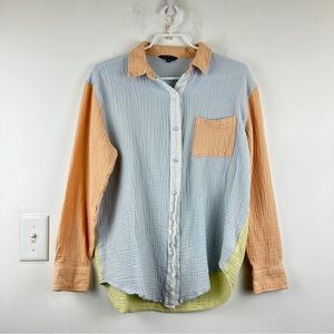 Lucky Brand Colorblock Cotton Button-up Shirt